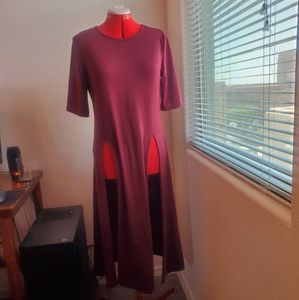 SHEIN Maroon Split Front Top